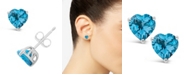 Macy's Blue Topaz (2  ct. t.w.) Stud Earrings in Sterling Silver. Also Available in Amethyst (1-1/3 ct. t.w.)